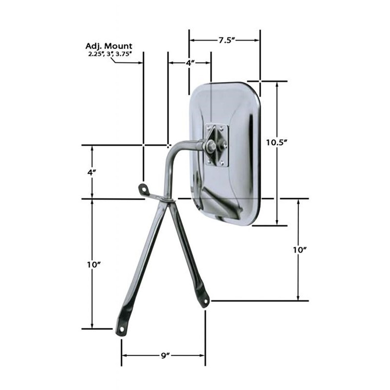 Cipa USA 45500 Low-mount Chrome