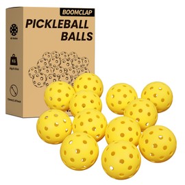 BOOMCLAP Pickleball Balls, 12 Pack Pickleballs for Outdoor, Good Balance, Bounce Stable, Durable Pickle Balls That Meet USAPA Requirement - Yellow