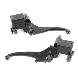 Brake Lever, ATV Brake Pump, Pair of 22 mm Hydraulic Clutch Left/Right Upper Front/Rear Brake Pump with Handle Parking Lock Stainless Steel