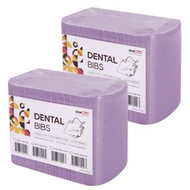 OneMed 250 PCS 13"x18" Disposable Dental Bibs 3 Ply Waterproof Purple Dental Tattoo Bibs Dentist Clinic Medical Tray Cover and Nail Table Cover
