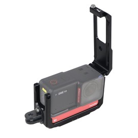 NovelGoal Aluminum Alloy Camera Cage Protective Frame with 1/4 Magnetic Holder Cold Shoe Mount with Extra Adapter for Mic Flash Light for Insta360 One RS