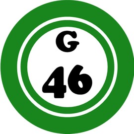 G 46 G46 Bingo Ball - 3 Pack Circle Stickers 3" x 3" - Hobby Number Board Lucky