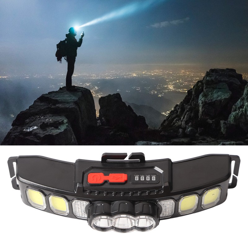Wave Induction Headlight with Power Display 1200mAh Bright USB Charging