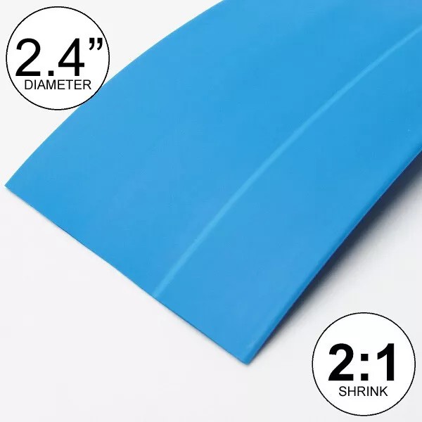 Yongli 2.4" ID Blue Heat Shrink Tube 2:1 ratio (2