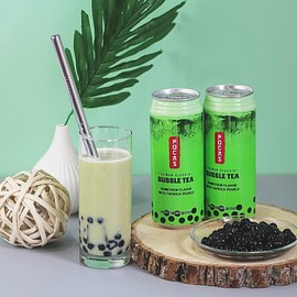 Pocas Bubble Tea with Tapioca Pearls, (Pack of 4, 16.5 oz), Asian Drinks, Refreshing Milk Tea with Boba Pearls (Honeydew)