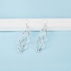 Sterling Silver Plated Linear Swirl Wire Earrings For Women dangling