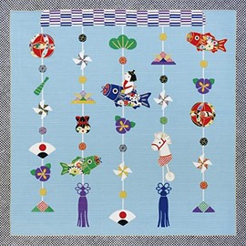 Maeda Dyeko 114142 Fine Workmanship Small Wakuba, Hanging Ornament, Approx. 19.7 x 19.7 inches (50 x 50 cm)