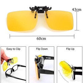 gotyou Pack of 4 Polarising Glasses Clip, Sunglasses Clip, Sunglasses Attachment, Clip On Sunglasses, Rimless Myopia Sunglasses, Myopia Sunglasses, Polarised Clip for Outdoors, Fishing