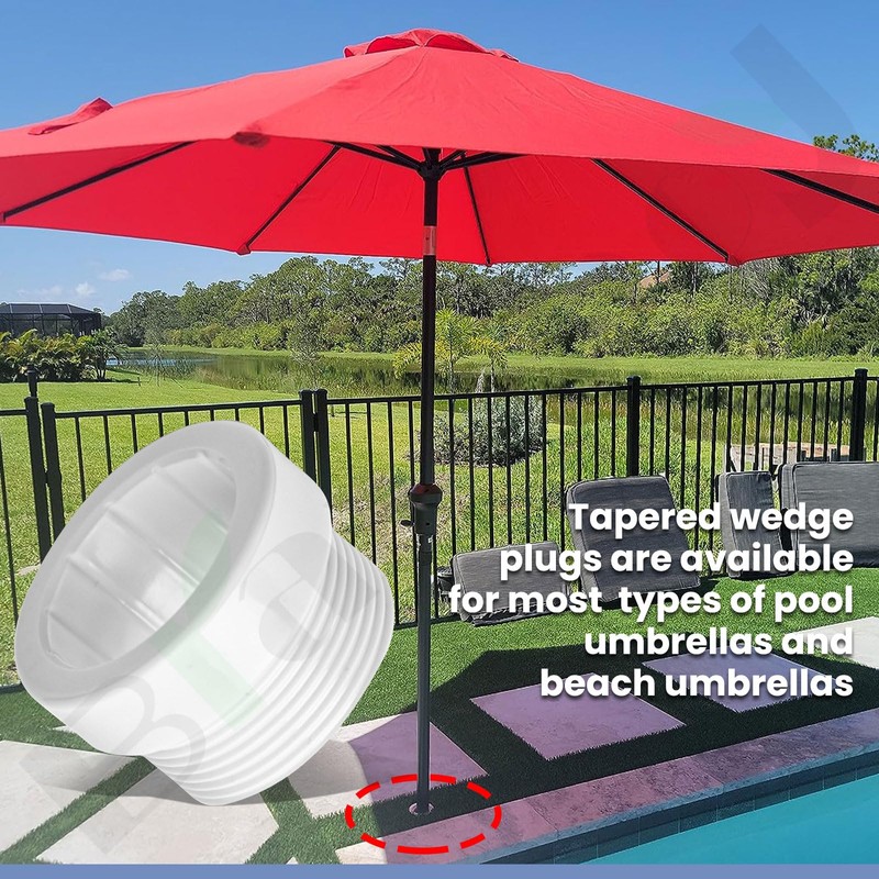 Braveboy 4 Pack 1 3/4" Pool Umbrella Stabilizer Adapter/Threaded Adapter