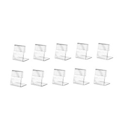 ARTIBETTER 20PCS Mini Sign Display Holder L Shape Sign Holders Acrylic Clear Sign Stand Card Holder