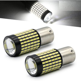 Syneticusa 1157 White LED Strobe Brake Lights Bulbs Super Bright Wedge High Power 3014 SMD 12V Flashing Strobe Stop Lights Replacement for Cars, Truck