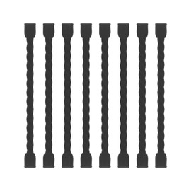 Dreamxiang 8Pcs 3-inch Silicone Cable Ties Reusable Steel-Core Silicone Twist Colorful Cable Tie Straps for Bundling and Organizing, Bendable Holder Strap for Indoor and Out All Purpose, Black