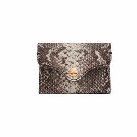 Fossil Women's Heritage Embossed Leather Wallet Card Case, Python Colorblock (Model: SL8283874)