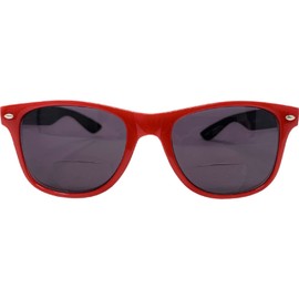 Incredible Bargains The Hollywood Unisex Retro Square Bifocal Reading Glasses, Fashion Sun Readers + 2.00 Red