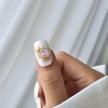 Pink powder beach ball handmade nail tips - Long Square