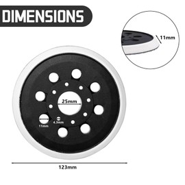 LAINIKE Replacement Sander Backing Pad for Bosch 8 Holes Sanding Discs Ø 125 mm, Medium Hard Replacement Sander Pad Professional Sanding pad Bosch Accessories for GEX 125-1 AE
