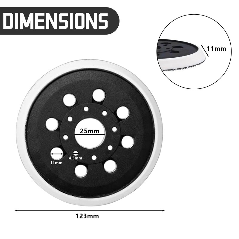 LAINIKE Replacement Sander Backing Pad for Bosch 8 Holes Sanding