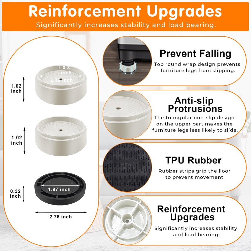 Furniture Risers Bed Risers Heavy Duty 1 inch, 2 inch,