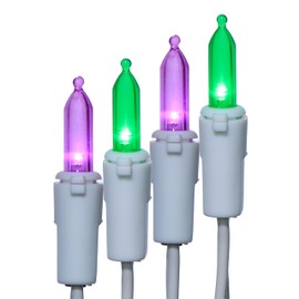 LUCKY SHINE 100 LED Green Purple White Wire String Lights, Commercial Grade UL Decorative Lighting String, for Indoor Outdoor Spring, Garden, Patio, Rosebush, Trees.