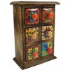 GURU SHOP Apothecary Cabinet with Colourful Ceramic Drawers, Spice Box,