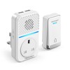 TECKNET Plug Through Wireless Doorbell with AC/USB Sockets, IP65 Waterproof
