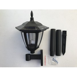 Solar Hexagon Wall Mount and Stakes Landscape Light with 6 Bright SMD White Color LED