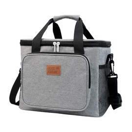 Vellivar Cool Bag, 13L Insulated Lunch Bag, Small Cool Bag Grey Cooler Bag, Waterproof Cooler Bags, Food Delivery Bag Reusable Cooler Bag for Lunch Picnic Work School Camping