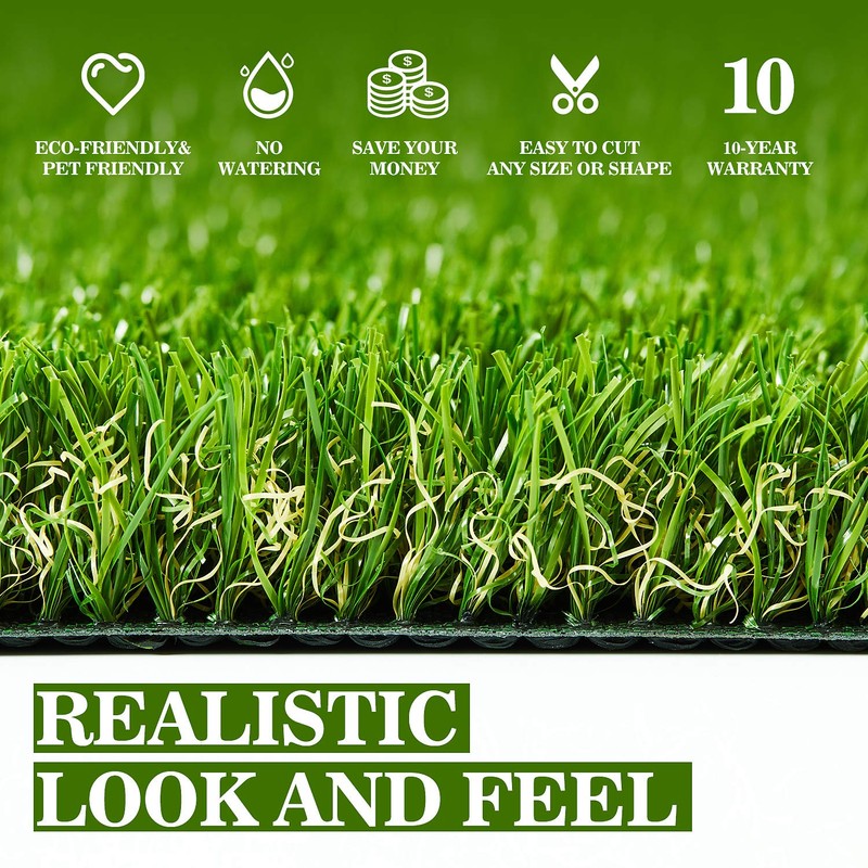 AYOHA Artificial Turf 6' x 7' with Drainage, 1.38 Inch