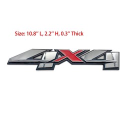 1PC Fender Rear 4x4 Emblem 3D Badge Nameplate Letter Decal Replacement for 2007-2023 Sierra Canyon Colorado 1500 2500 HD 3500 HD (Chrome Red)
