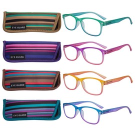 EYEGUARD 4 Pack Reading Glasses for Women Fashion Colorful Gradient Readers