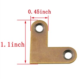 HJ Garden 4pcs L-Shaped Copper Corner Code Brass Flat Corner Bracket Joint Flat Corner Brace Plate Support Drawer Fixed Corner Code, Bronze