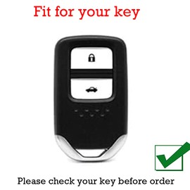 KUNIO Car Key Fob Cover Case Key Fit for Honda CR-V Accord Civic Key Protective Cover Keychain TPU Key Holder 2 Buttons Car Accessory 2 Buttons Black
