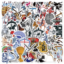 Knight Stickers,50 PCS Aesthetic Waterproof Stickers,Vinyl Sticker for Water Bottle,Laptop,Phone,Skateboard Sticker for Teens Girls Kids