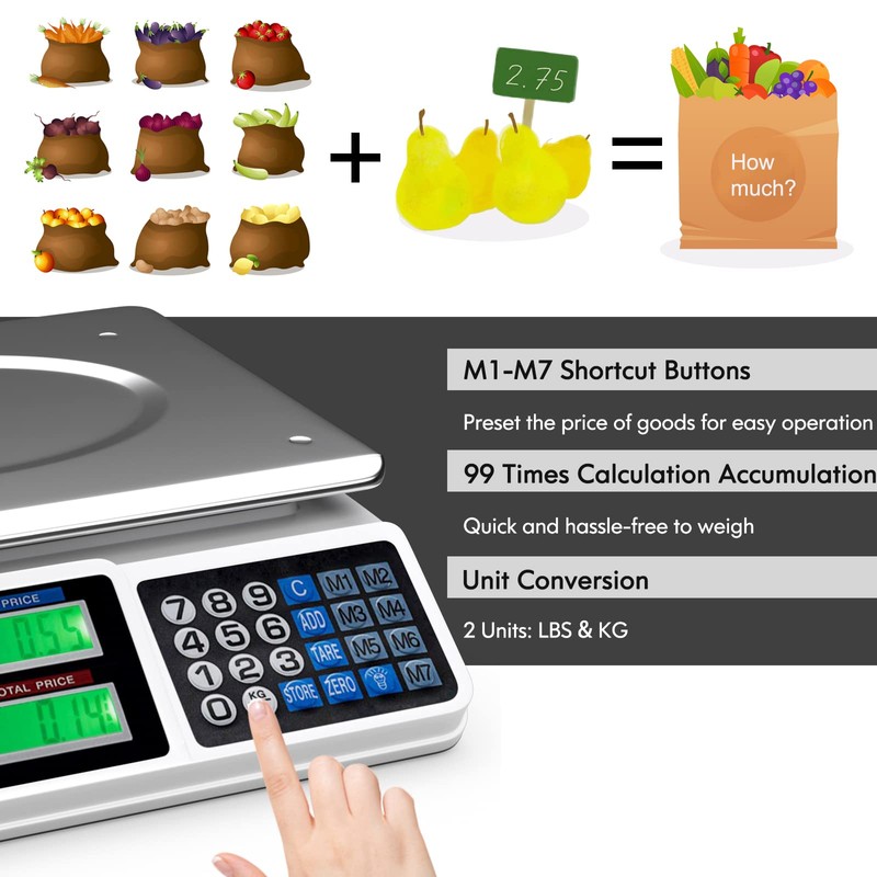 Goplus 66 LB Deli Scale Price Computing Commercial Food Produce