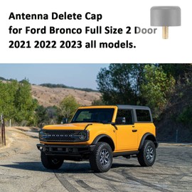 Custom Antenna Cap for Ford Bronco Full Size Sport 2021 2022 2023 2024, Stylish Antenna Cover Gap for Bronco Accessories, Car Wash Safe Proof, Hood Mounted Antenna Delete Kit, Matte Black