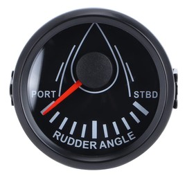 Powersport Indicators, 52 mm Universal Rowing Angle Display for Boats, 0-190 Ohm Signal with Rowing Sensor, 9-32 V Backlight for Boat Yacht (Black Dial, Black Cover)