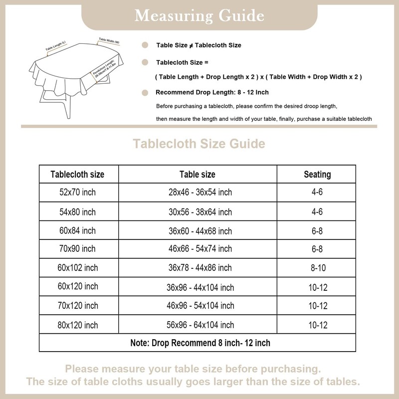 Wolkemer Oval Tablecloth 52 x 70 Inch Washable Fabric Table