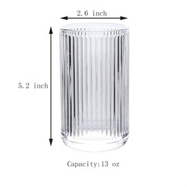 Gaolinci 2 Pcs Glass Tumbler Cup,Toothbrush Holder, Bathroom Cups, 13 oz