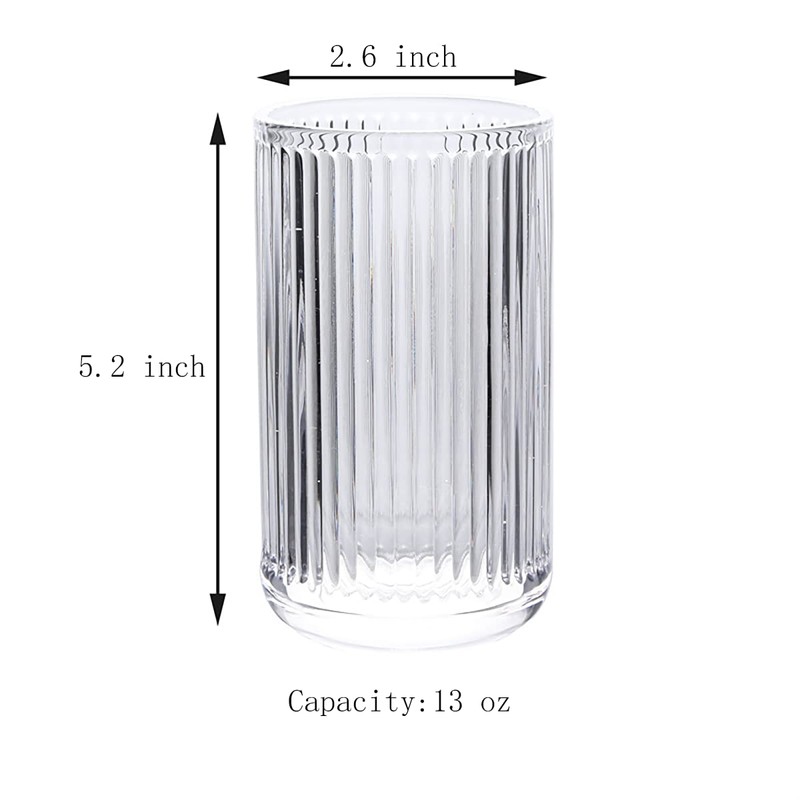 Gaolinci 2 Pcs Glass Tumbler Cup,Toothbrush Holder, Bathroom Cups, 13