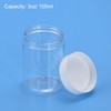 sourcing map Round Plastic Jars with White Screw Top Lid,