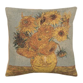 Charlotte Home Furnishings Decorative Throw Pillow Cover 18X18 in, Tapestry Pillow Cover for Couch, Bed and Living Room, Yellow Sunflower Boho Sofa Cushion Cases, Soft European Cotton Jacquard Woven