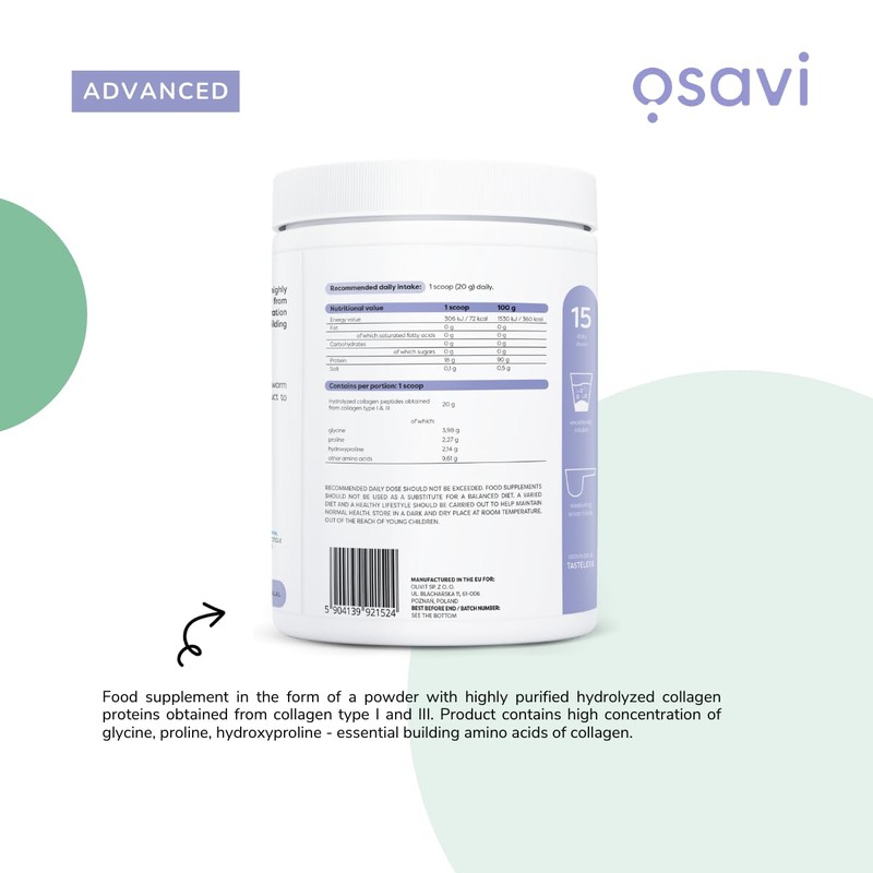 Osavi Collagen Peptides, Hydrolyzed Type 1 & 3 – Powder