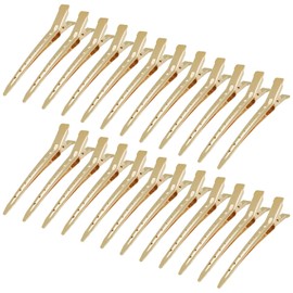 Bantoye - Juego de 24 clips para billetes de pato, de metal inoxidable de 3.35 pulgadas, con agujeros para peinar el cabello, coloración del cabello, color dorado
