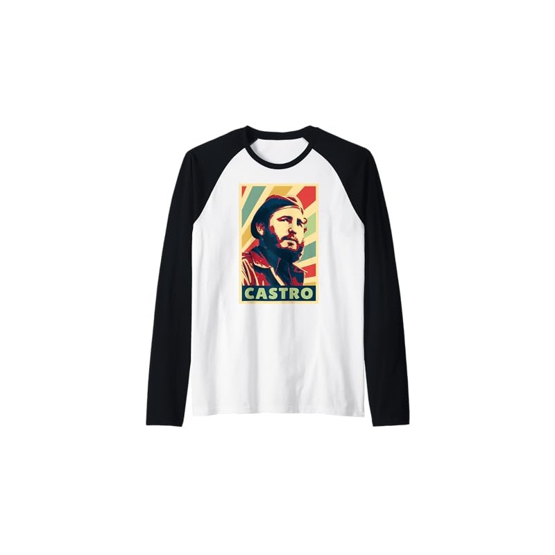 Fidel Castro Vintage Colours Raglan Baseball Tee