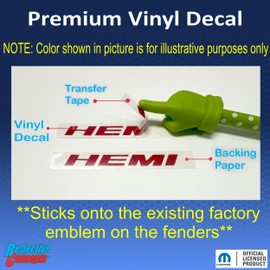 Reflective Concepts HEMI Emblem Overlay Decal Stickers (Pair) - 2011-2019 Challenger - (Color: Hot Pink)