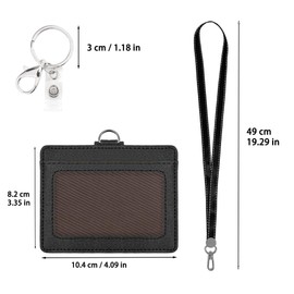 ID Card Holder with Lanyard for ID Card Holder, Office, School, Employee, Durable, Stylish, Card Case (Horizontal Lanyard)