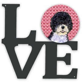 Caroline's Treasures Portuguese Water Dog Hearts Valentine's Day Metal Artwork Love Wall-Decor, Multicolor