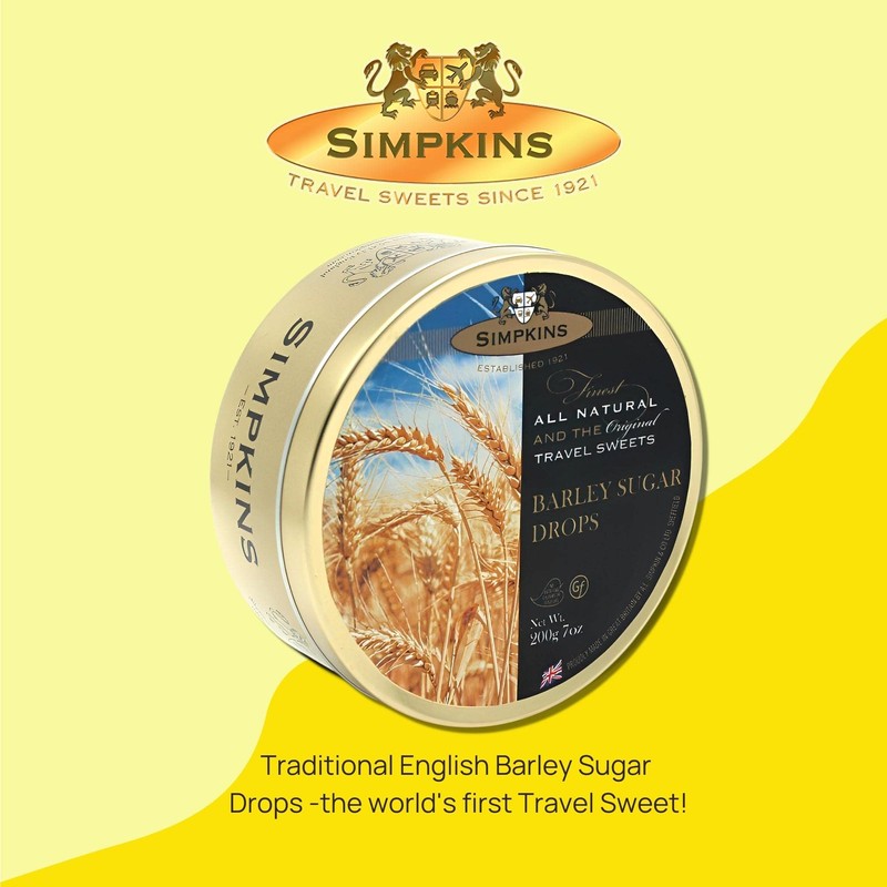 Simpkins Travel Sweets Barley Sugar Drops - English Candy from