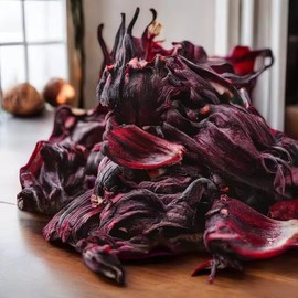 Akshit Premium Dried Hibiscus Flower, Hibiscus Flower Tea, Flor de Jamaica, 2.6 Oz