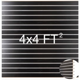 Slat Wall Paneling for Retail Display with Aluminum Reinforcement Strip, Black Garage Slatwall Storage Systems 4’x4’ MDF Slatwall Panels, Shiplap Wall Paneling Slat Board Garage Slatted Panels
